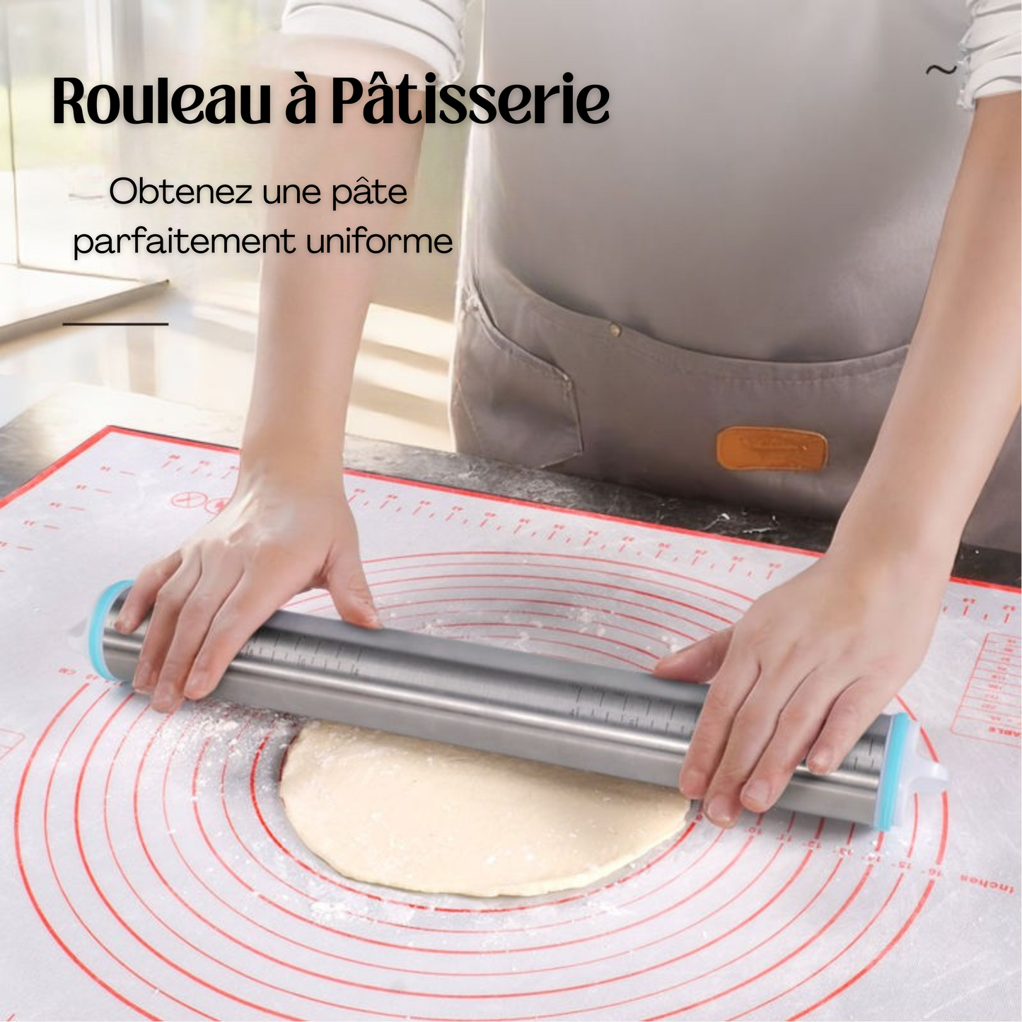 Rouleau à Pâtisserie en Inox 43cm